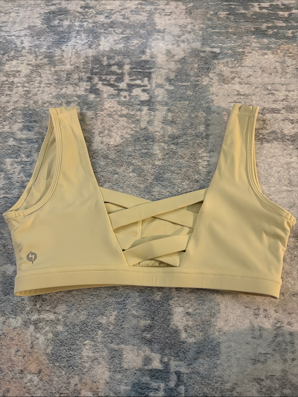 POPFLEX pale yellow sports bra Medium - Picture 4 of 5
